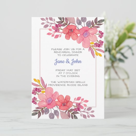 Pensez Invitation Rose Dusty (Debout devant)