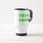 Pensez la tasse verte de voyage (Devant droit)