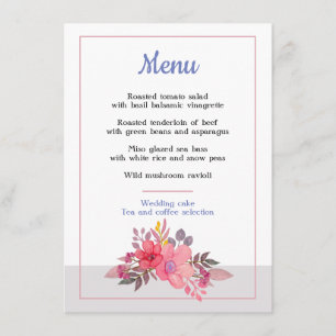 Pensez le menu poussiéreux de roses