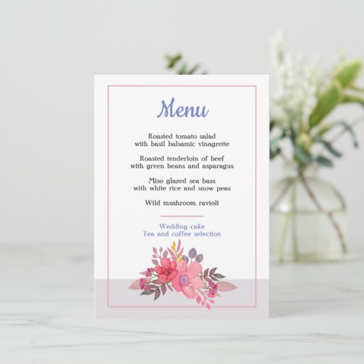 Pensez le menu poussiéreux de roses (Debout devant)