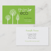 Pensez les cartes de visite d'Eco (Devant / Derrière)