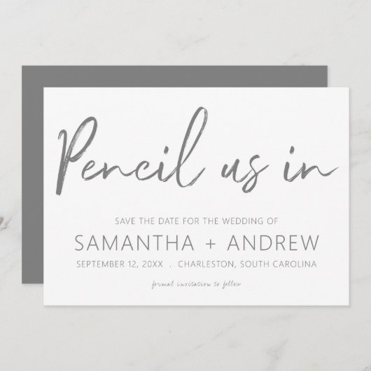 Pensez-nous dans Save the Date Invitation (Devant / Derrière)