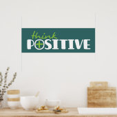 Pensez positif graphique long vert poster (Cuisine)