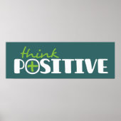 Pensez positif graphique long vert poster (Devant)