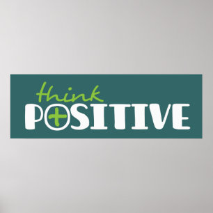 Pensez positif graphique long vert poster