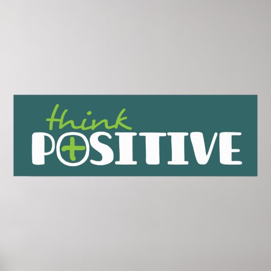 Pensez positif graphique long vert poster (Devant)