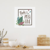 Pensez positif, motivation boho poster en plume bo (Cuisine)