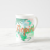 Pensez Positif Palm Tree Feuille Tea Coffee Mug Cu (Devant droit)