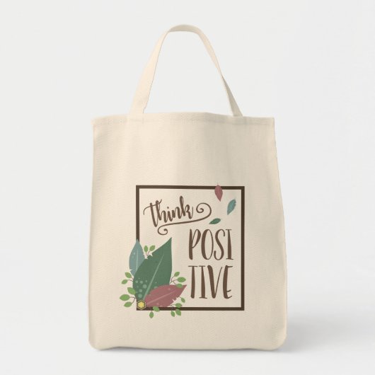 Pensez sac à provisions en plume de motivation pos (Devant)
