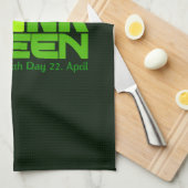 PENSEZ VERT (Jour des terres) serviettes de cuisin (Quart Plié)