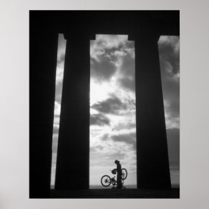 Penshaw Monument met Poster van de Biker/Druk