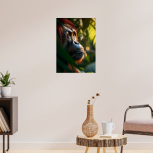 Pensieve orang-oetan in het Oerwoud Poster