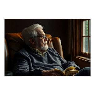 Pensieve ouderen eenzaamheid perfect poster