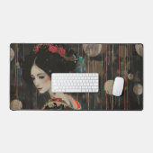 Pensieve vrouw in Kimono Bureaumat (Keyboard & Muis)