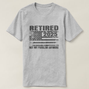 Pensioen 2025 VS Vlag Gestopt 2025 Mannen Vrouwen T-shirt