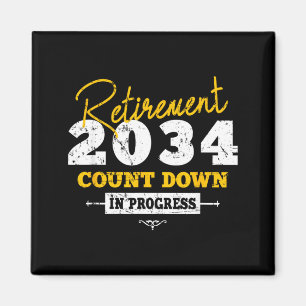 Pensioen 2034 Aftellen Hart Grappig Met Pensioen Magneet