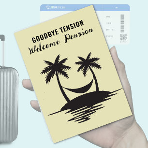 Pensioen afscheid Spanning Palm Tree hangmat Kaart