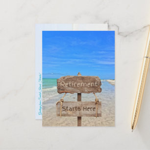 Pensioen begint hier! Sanibel Island Beach Briefkaart