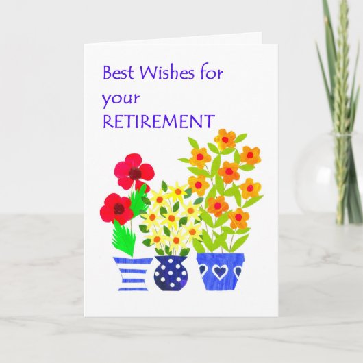 Pensioen beste wensen Kaart - Flower Power (Voorkant)