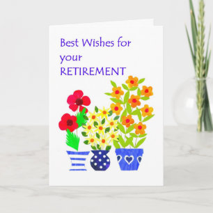 Pensioen beste wensen Kaart - Flower Power
