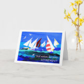 Pensioen beste wensen Kaart - Zeilen (Gele Bloem)