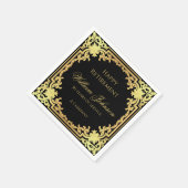 Pensioen Black Faux Gold Elegant Script Servet (Hoek)