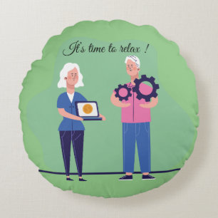 Pensioen cadeau voor collega rond kussen