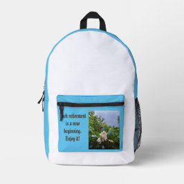 Pensioen cadeau White Rose Bedrukte Rugzak