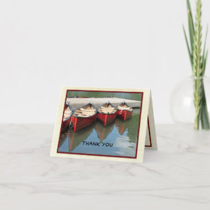 Pensioen Dank je wel, drie rode kano's Bedankkaart