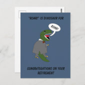 Pensioen felicitaties Dinosaur Persoonlijk Briefkaart (Voorkant / Achterkant)
