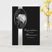 PENSIOEN GEFELICITEERD - ELEGANT ROOS KAART (Gele Bloem)