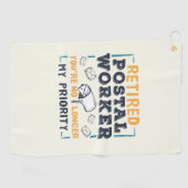 Pensioen gepensioneerde postbode niet mijn priorit golfhanddoek (Horizontaal)