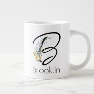 Pensioen gift werkgever monogram waterverf extra grote beker