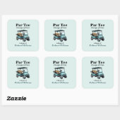 Pensioen golfkar par T-shirt thema Vierkante Sticker (Vel)