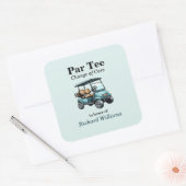 Pensioen golfkar par T-shirt thema Vierkante Sticker (Envelop)