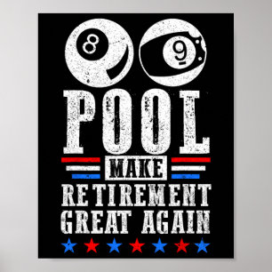 Pensioen Grote Gepensioneerde Pool Speler Biljart Poster