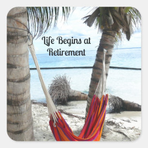 Pensioen: Hammock op het strand Vierkante Sticker