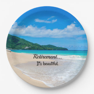 Pensioen...Het is prachtig. Papieren Bordje