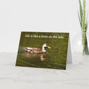 ** PENSIOEN HUMOR ** VAN EEN ZWEMMENDE EEND KAART