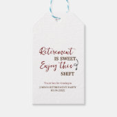 Pensioen is zoet Geniet van deze shift pensioen Cadeaulabel (Voorkant)