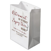 Pensioen is zoet Geniet van deze shift pensioen Medium Cadeauzakje (Achterkant Gekanteld)