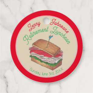 Pensioen Lunch Lunch Turkije Club Sandwich Bedankjes Labels