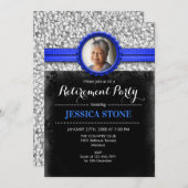 Pensioen met foto - Royal Blue Silver Kaart (Voorkant / Achterkant)