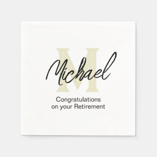 Pensioen minimalistische monogram papieren servet