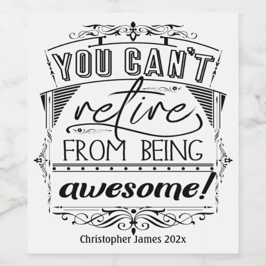 Pensioen Partij Viering Quote Wijn Etiket (Enkel label)