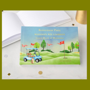 Pensioen Party Golf Thema Echt Gouden Folie Gastenboek