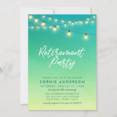 Pensioen Party Lights Waterverf Zee Glass Kaart (Voorkant)