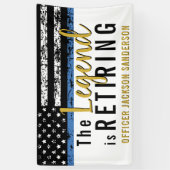 Pensioen Politie Thin Blue Line Amerikaans Spandoek (Verticaal)