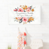 Pensioen Roze Blush Bloemen Spandoek (Insitu)