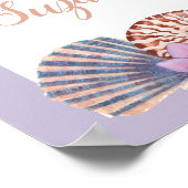 Pensioen Seashell Koraal Paarse Poster (Hoek)